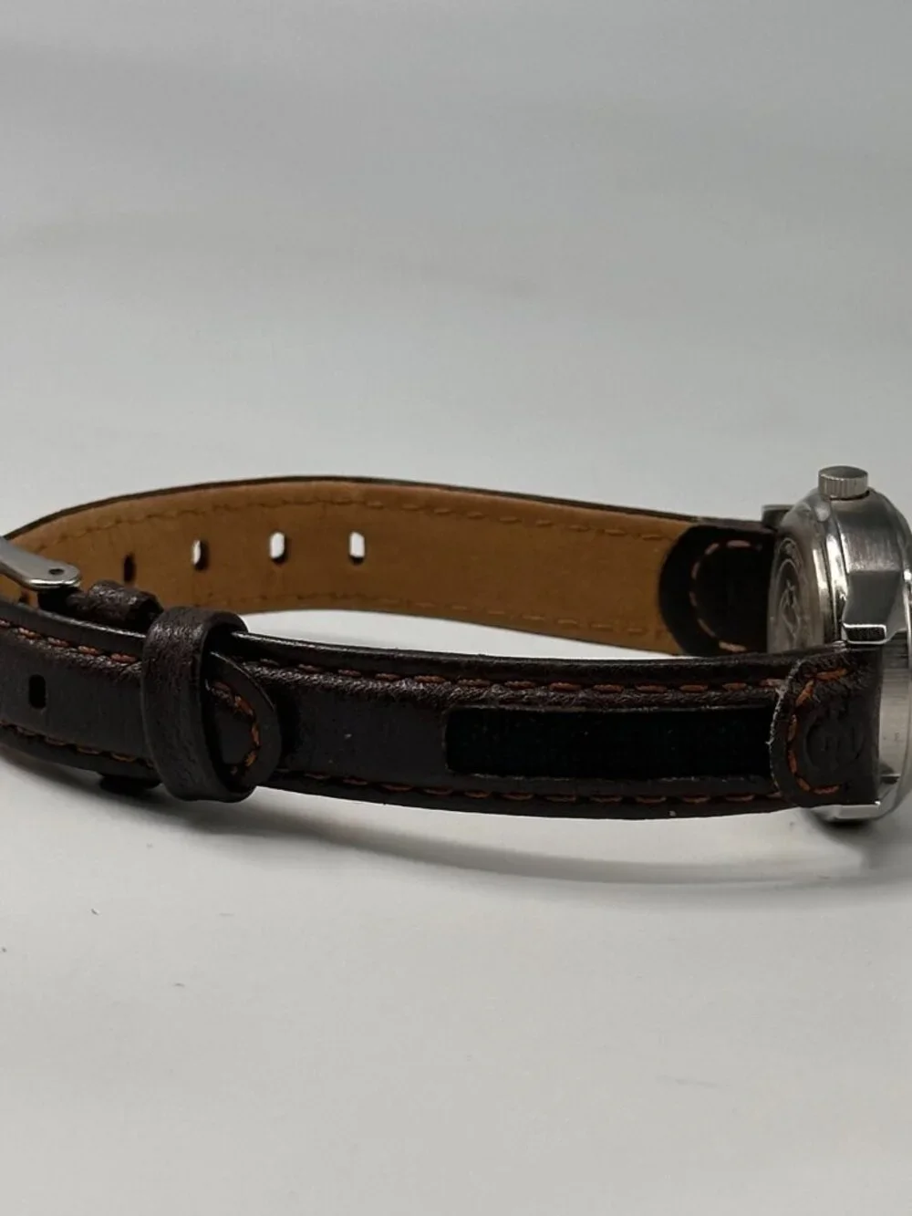 Timex Expedition Field Mini Watch Women Silver Tone Leather Band New Battery